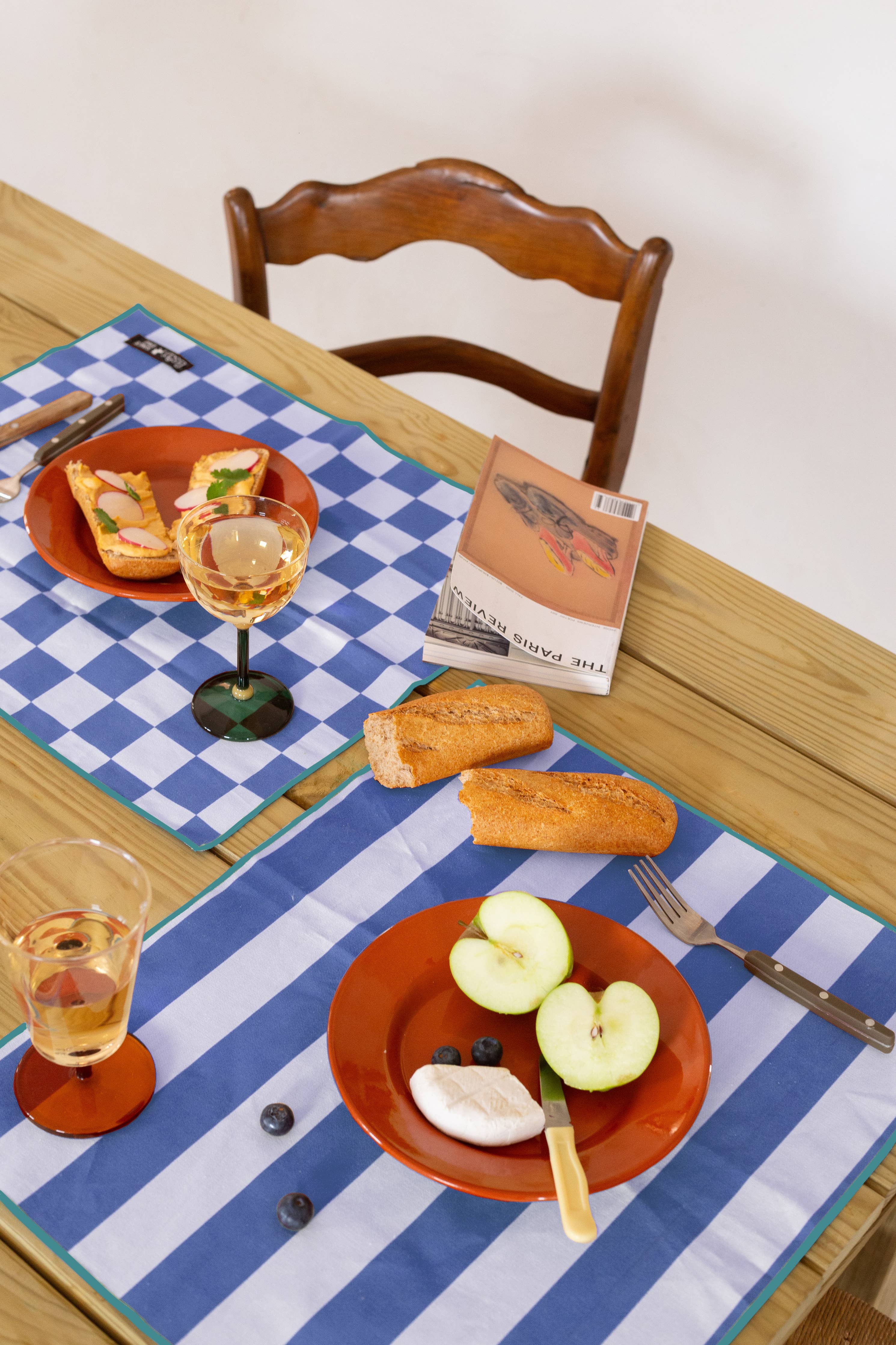 Lot de 2 sets de table Marshall bleu