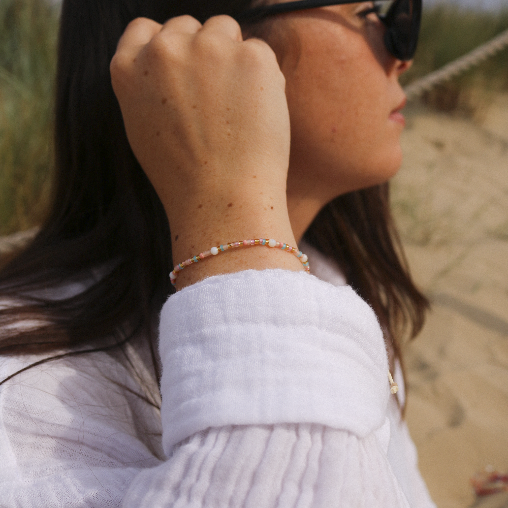 Collection de bracelets en perles colorées « Heure dorée »: Festival