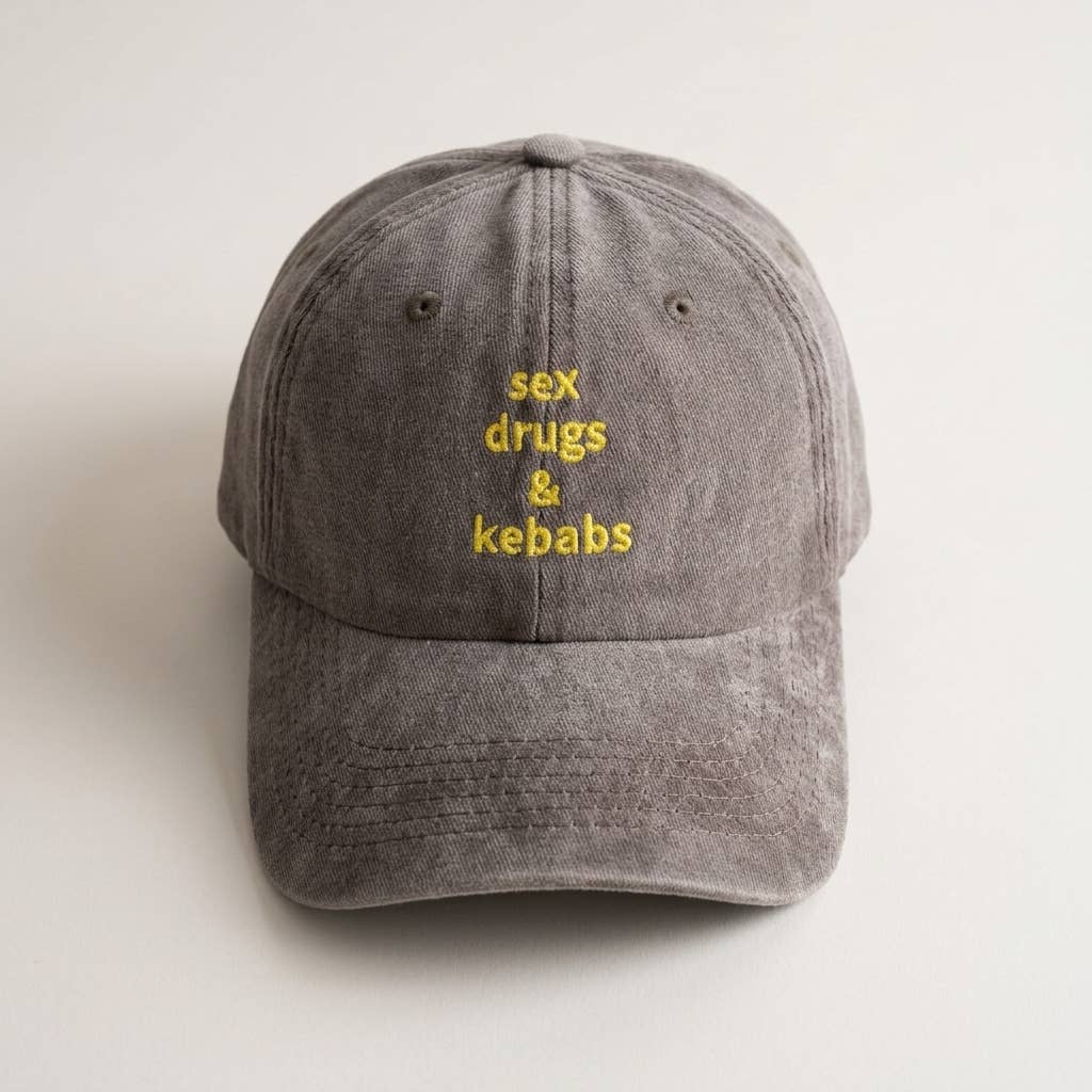 Casquette grise brodée « Sex Dr*gs & Kebabs »: Vert